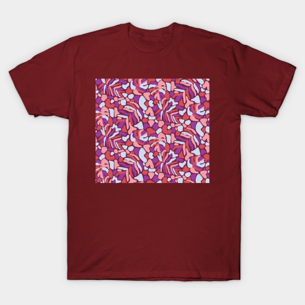 Matisse Burgundy Tropical Leaves T-Shirt by Carolina Díaz